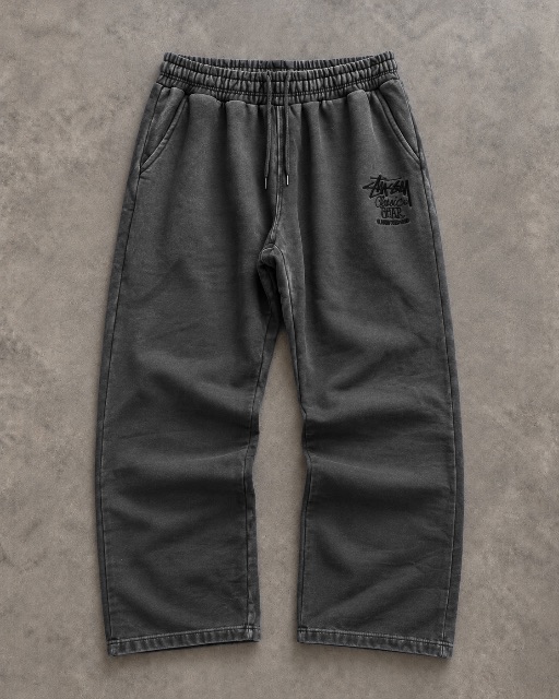 Stüssy Sweatpants Gris Lavado Bordado talla M