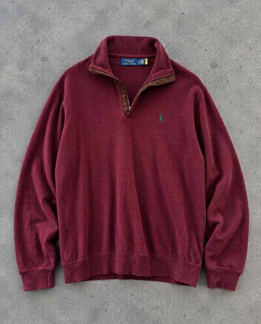 Polo Ralph Lauren Quarter Zip Sweater Guinda talla L
